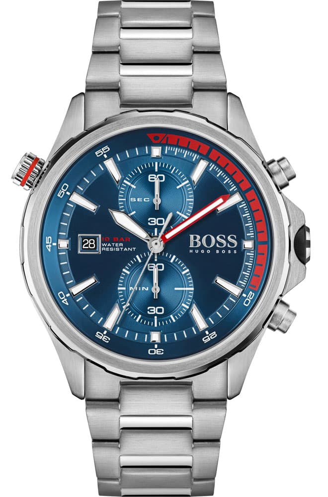 Garde-temps Hugo Boss 1513823 pour homme, chronographe bleu avec cadran bleu et bracelet acier