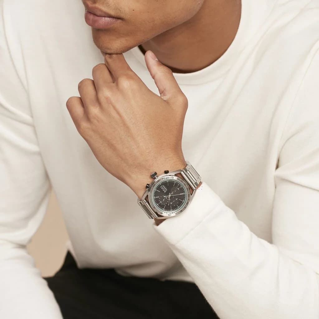 Détail du bracelet acier du Hugo Boss 1514023