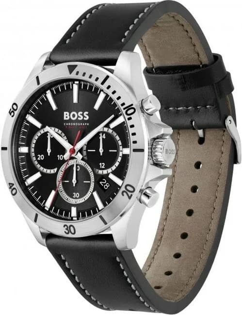 Visage cadran Hugo Boss 1514055 index appliqués argent, compteurs subdials, aiguilles luminescentes