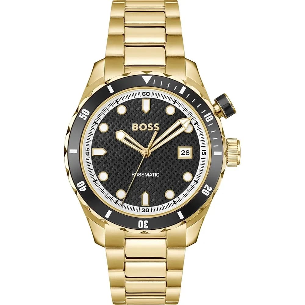 Garde-temps Hugo Boss 1514180 pour homme, cadran noir, bracelet acier