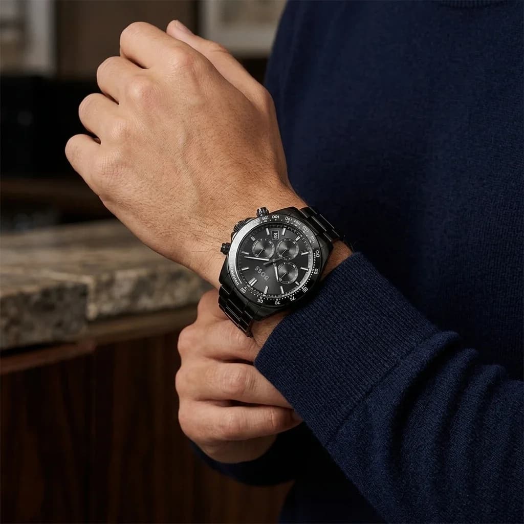 Détail du bracelet acier du Hugo Boss 1514271