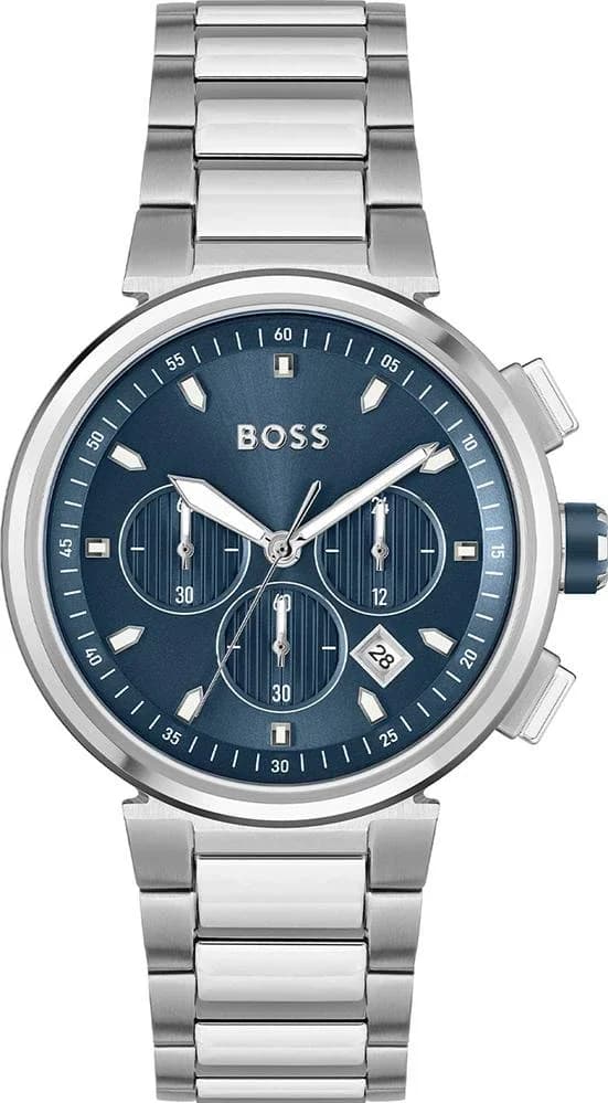 Garde-temps Hugo Boss 1513999 pour homme, cadran bleu et bracelet acier