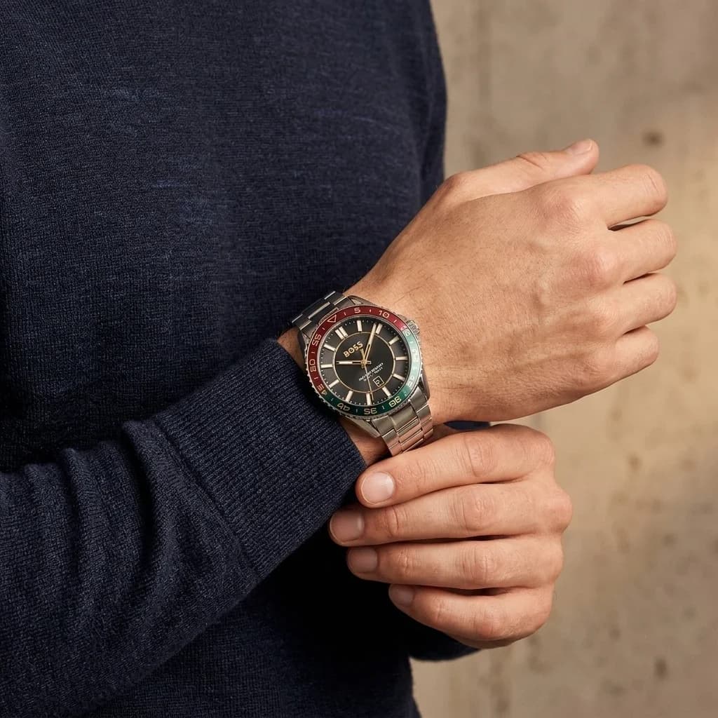 Détail du bracelet acier du Hugo Boss 1514210