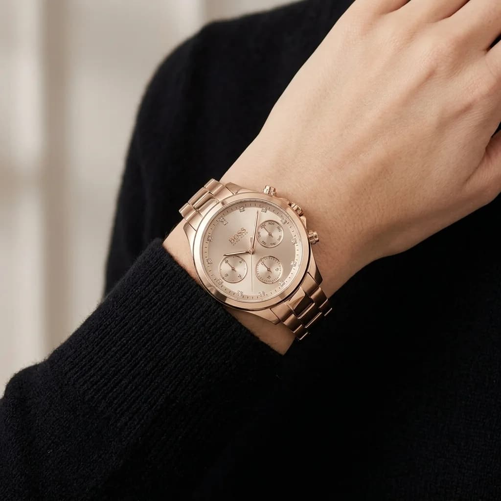 Détail du bracelet acier du Hugo Boss 1502592