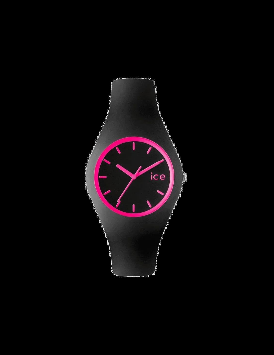 Garde-temps Ice Watch ICE.CY.PK.U.S.13 pour femme, sur fond noir avec bracelet silicone assorti