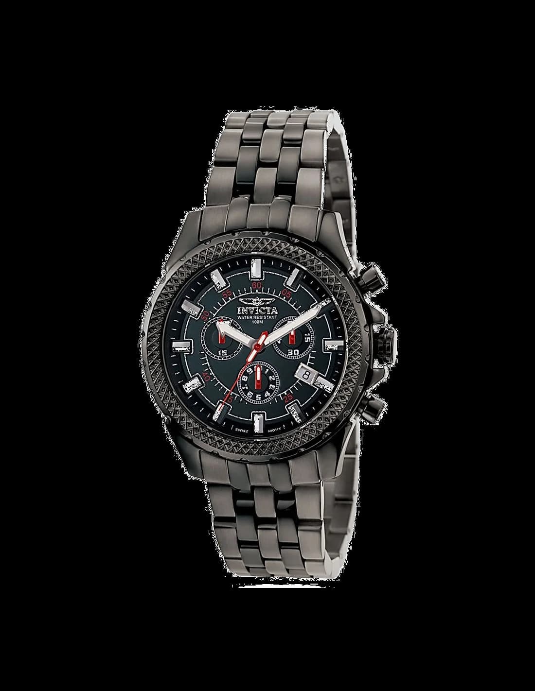 Garde-temps Invicta 7168 arborant cadran blanc lumineux et aiguilles tritium pour lisibilité nocturne