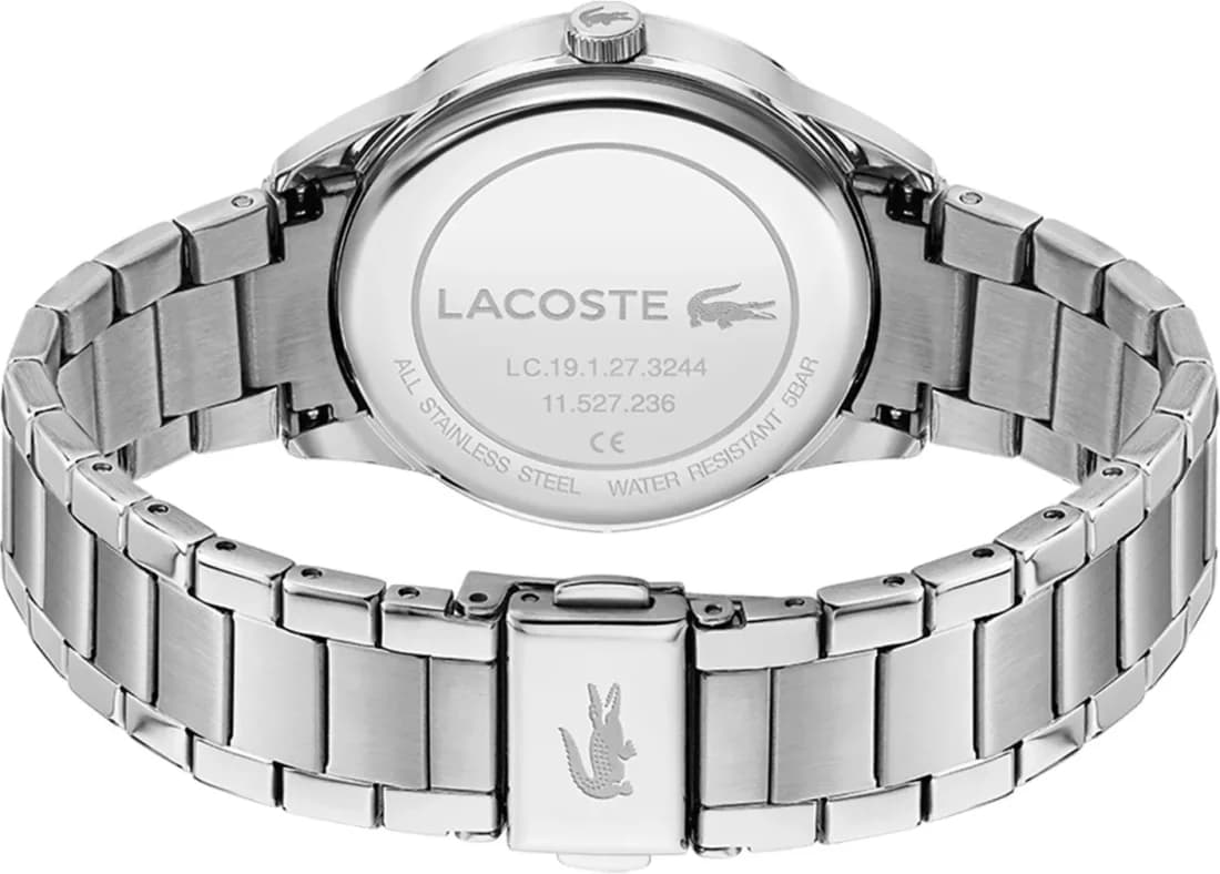 Zoom sur le cadran argent du Lacoste 2001189