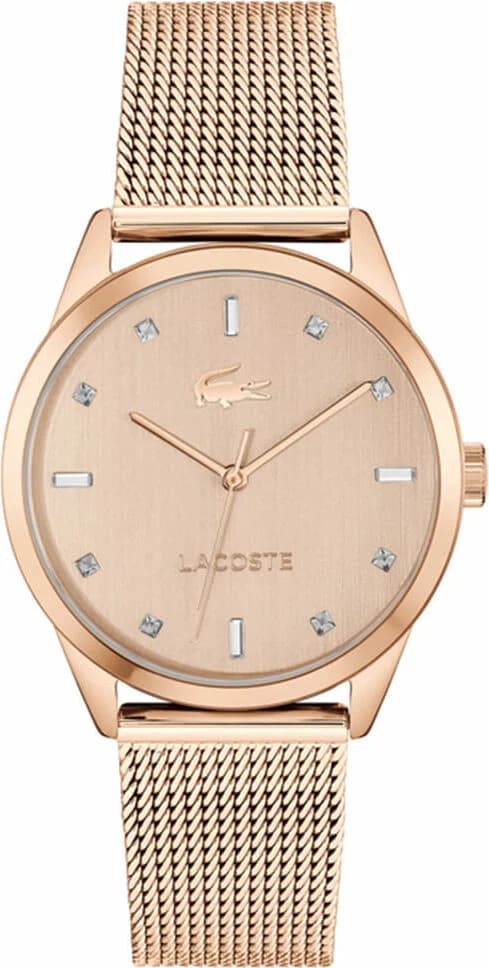 Garde-temps Lacoste 2001344 pour femme, or rose, maille milanaise, élégante