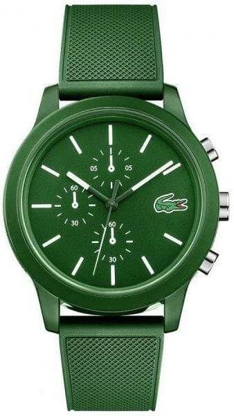 Garde-temps Lacoste 2010973 pour homme, bracelet silicone vert cadran assorti multifonctions
