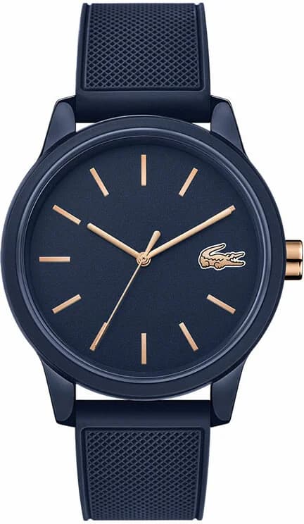 Garde-temps Lacoste 2011011 pour homme, cadran bleu, bracelet silicone bleu