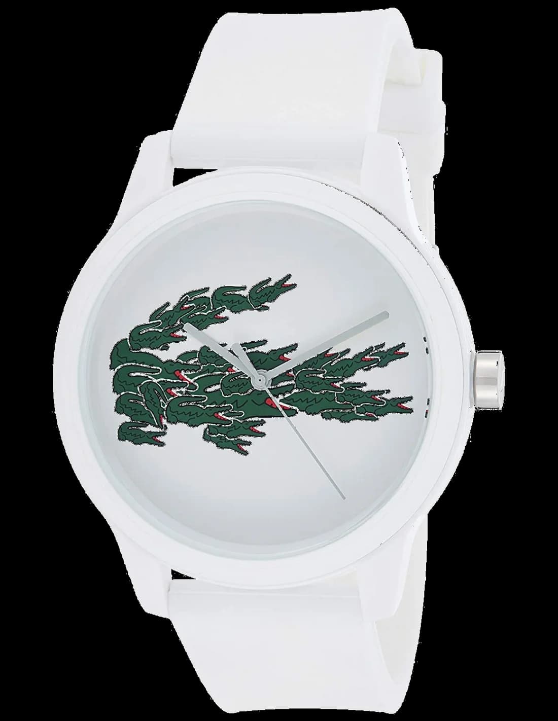 Garde-temps Lacoste 2011039 pour homme, cadran blanc assorti au bracelet silicone blanc