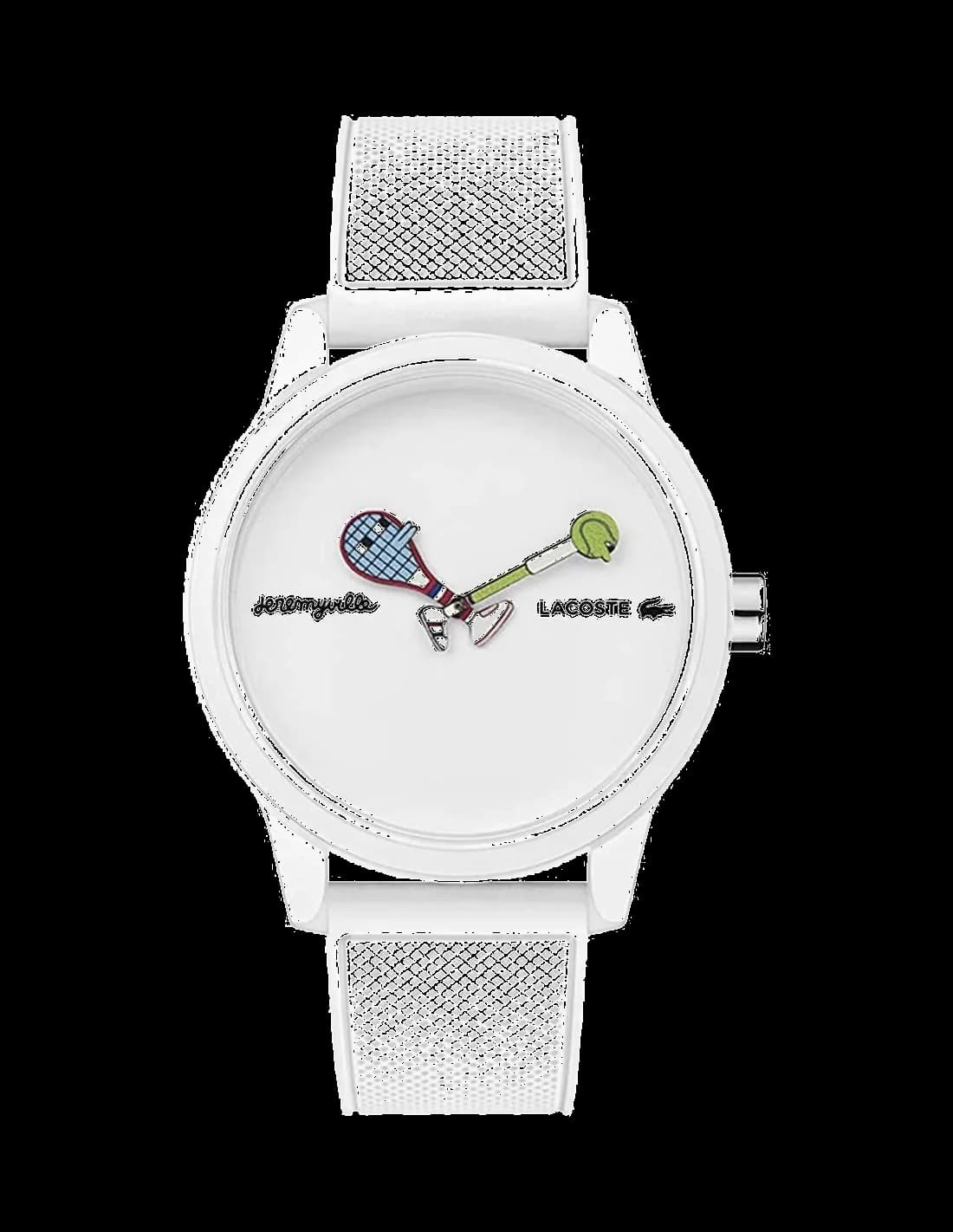Garde-temps Lacoste 2011072 pour homme, cadran blanc sur bracelet silicone blanc pur