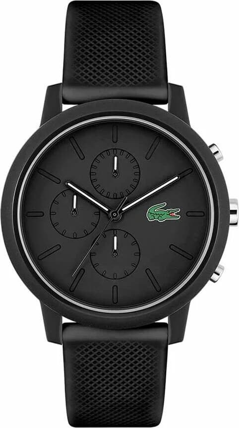 Garde-temps Lacoste 2011243 pour homme, chronographe noir avec bracelet silicone noir