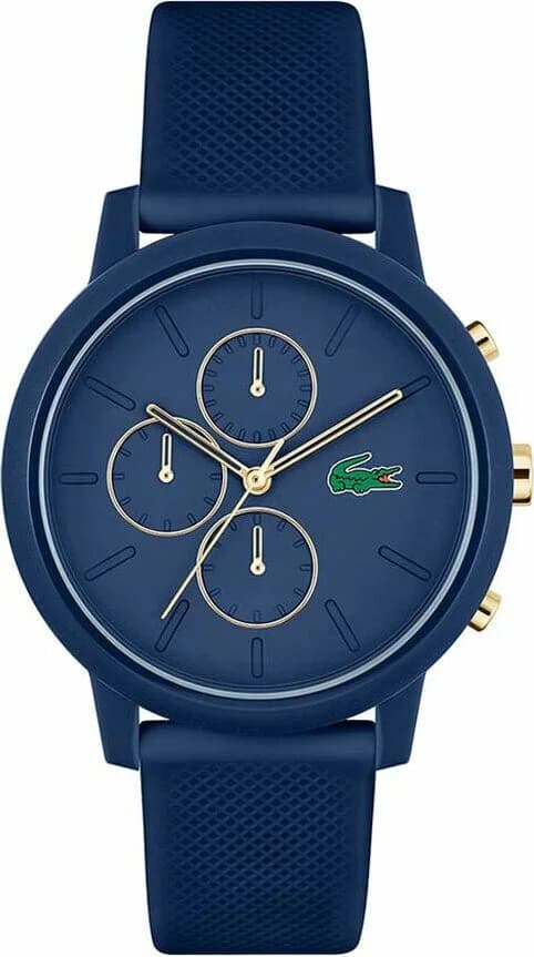 Garde-temps Lacoste 2011248 pour homme, chronographe bleu avec bracelet silicone bleu