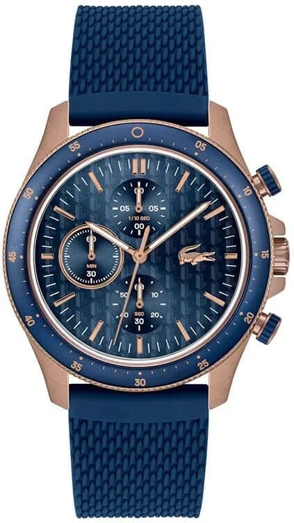 Garde-temps Lacoste 2011253 pour homme, silicone bleu et cadran multifonctions sportif
