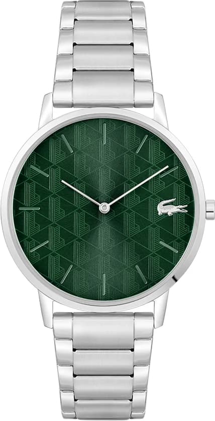 Garde-temps Lacoste 2011311 pour homme, cadran vert sur bracelet acier argenté