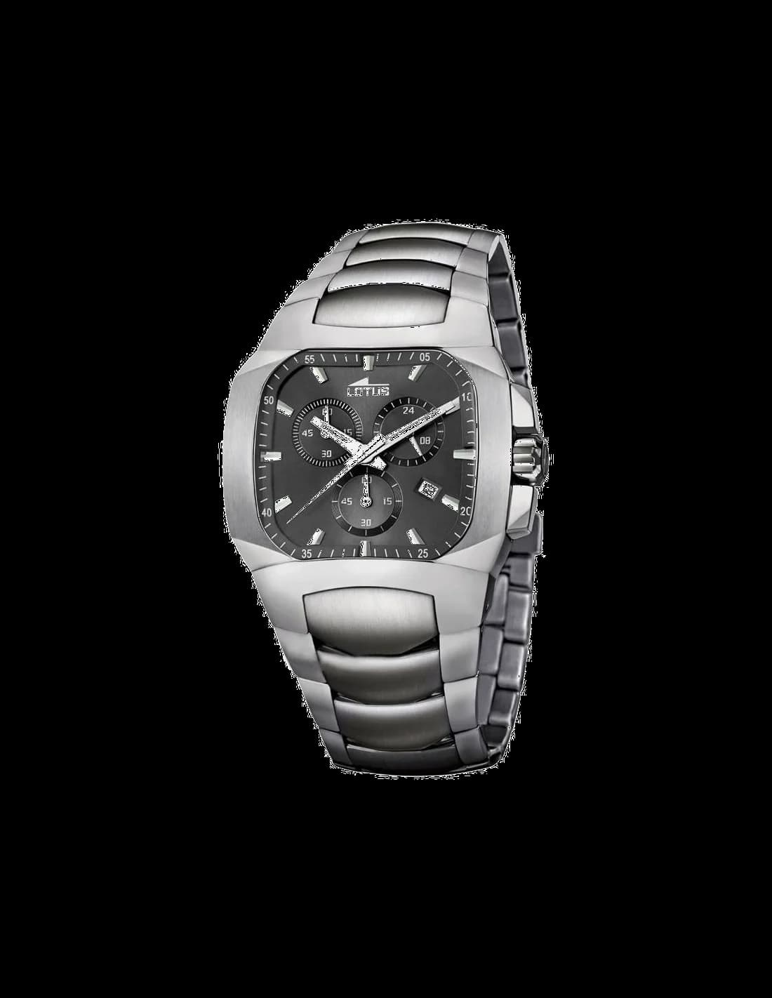 Garde-temps Lotus L15500/9 pour homme, cadran gris, bracelet acier