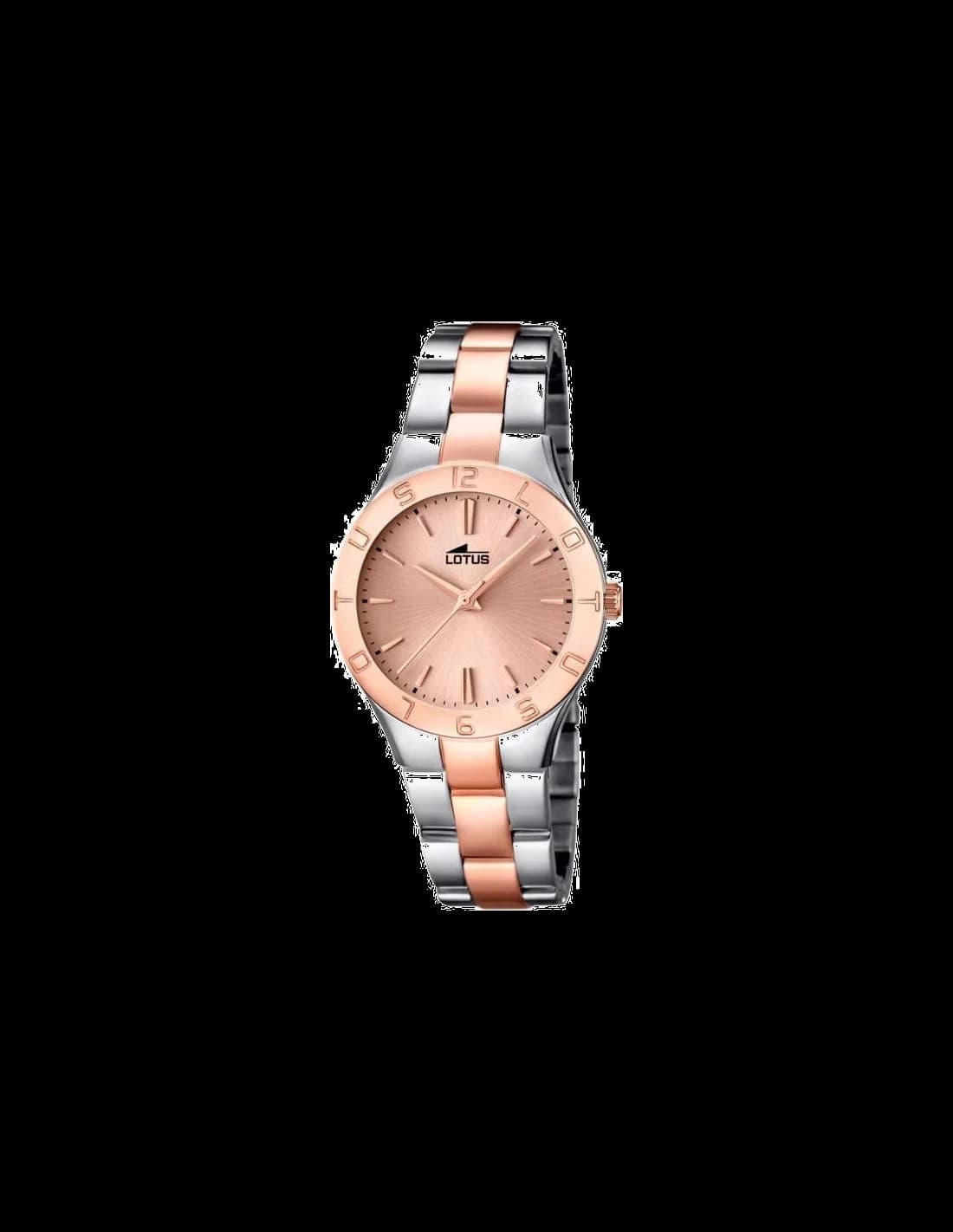 Garde-temps Lotus L15896/2 pour femme, cadran or rose, bracelet acier bicolore
