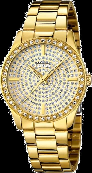 Garde-temps Lotus L18135/1 pour femme, argenté orné de cristaux scintillants sur acier