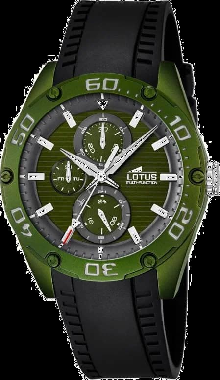 Garde-temps Lotus L18183/2 pour homme, cadran et bracelet noirs en silicone