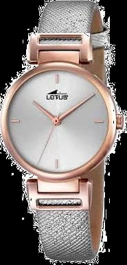 Garde-temps Lotus L18229/1 pour femme, cadran argenté sur bracelet cuir