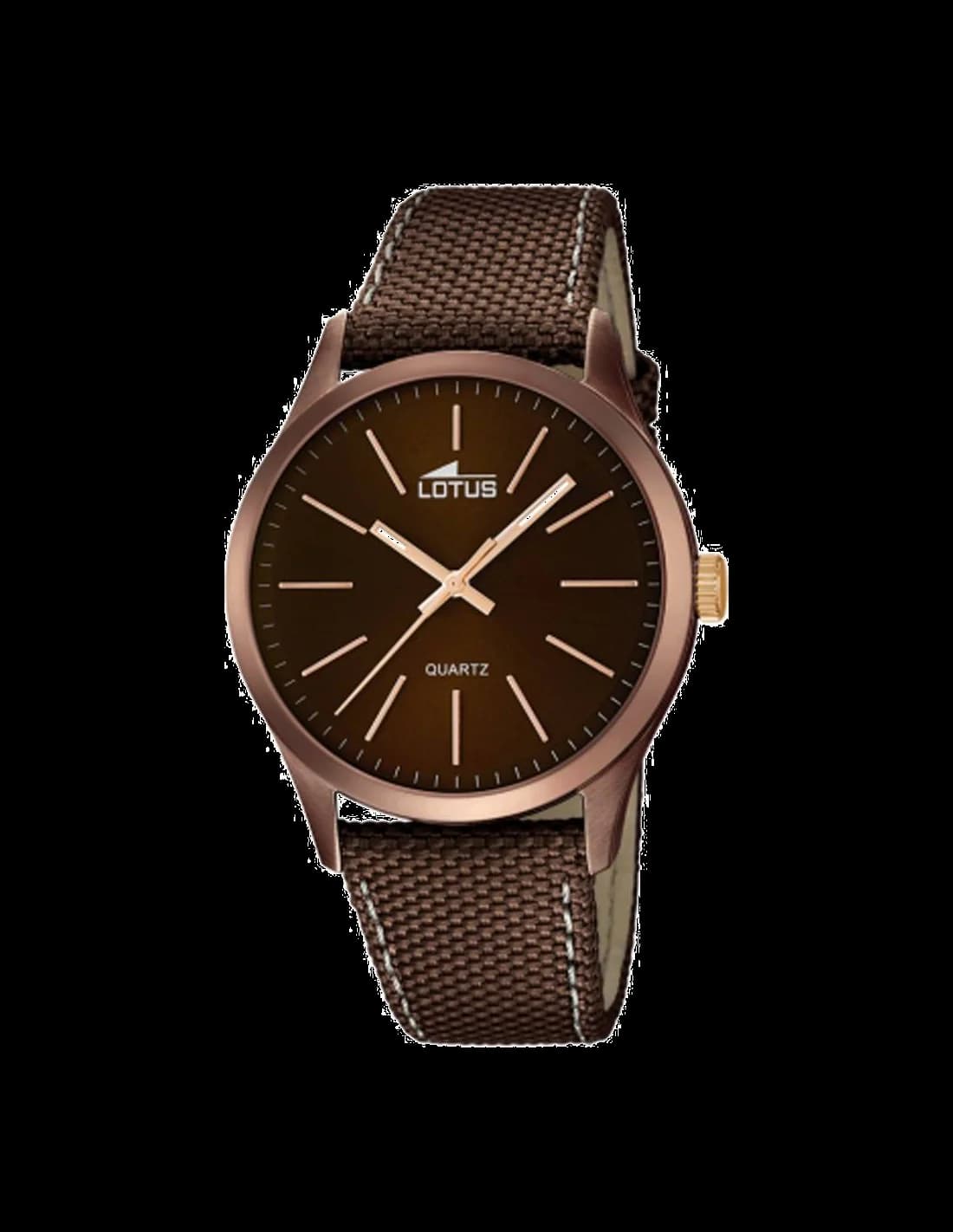 Garde-temps Lotus L18246/2 pour homme, cadran marron, bracelet cuir assorti