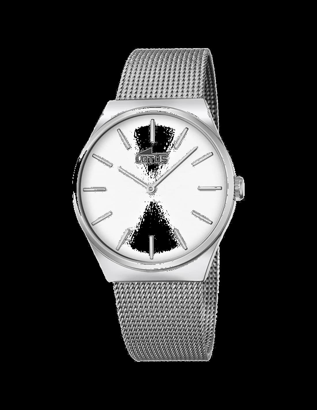 Garde-temps Lotus L18285/1 pour homme, cadran blanc étanche avec bracelet acier