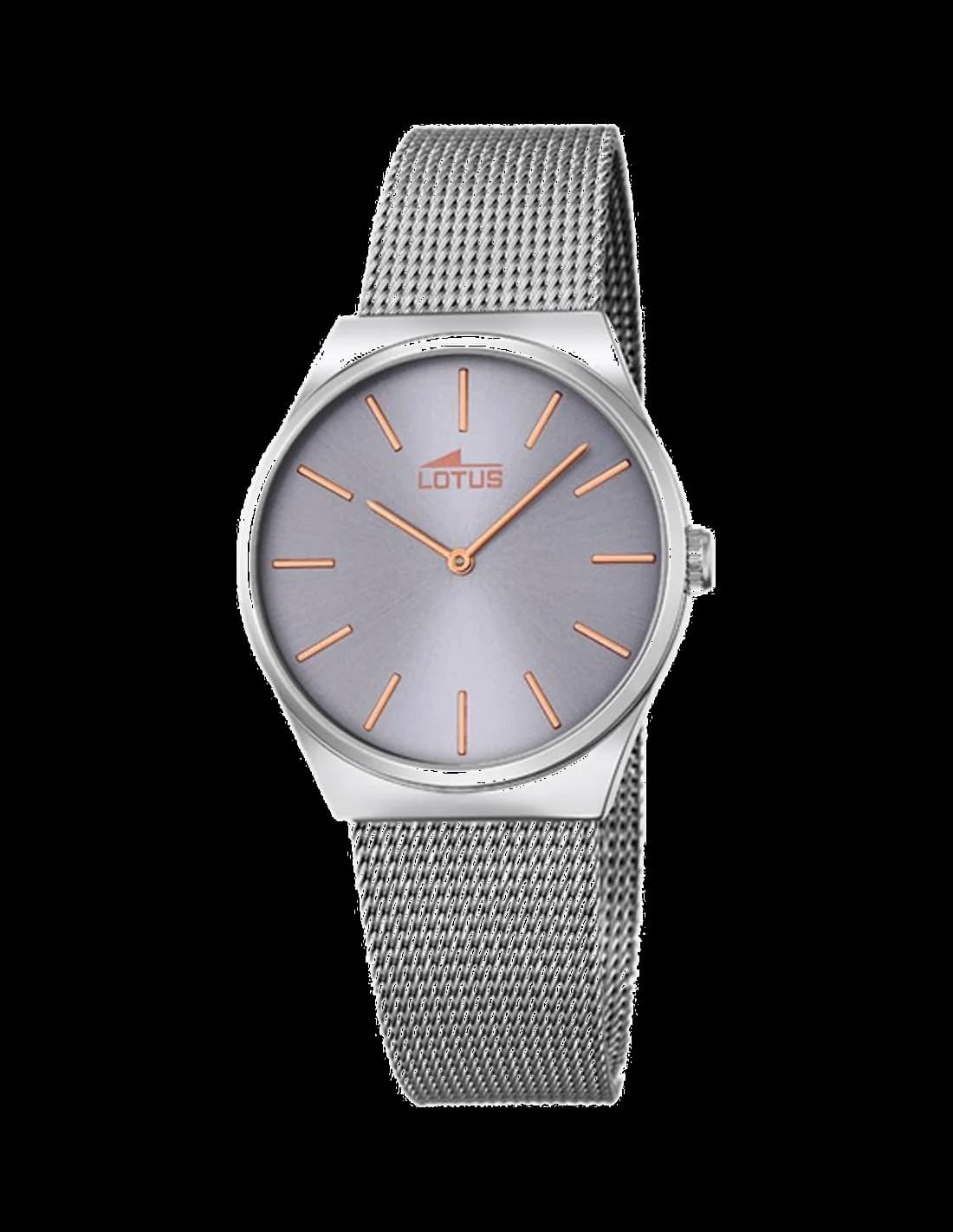 Garde-temps Lotus L18288/2 pour femme, au cadran argent et bracelet acier