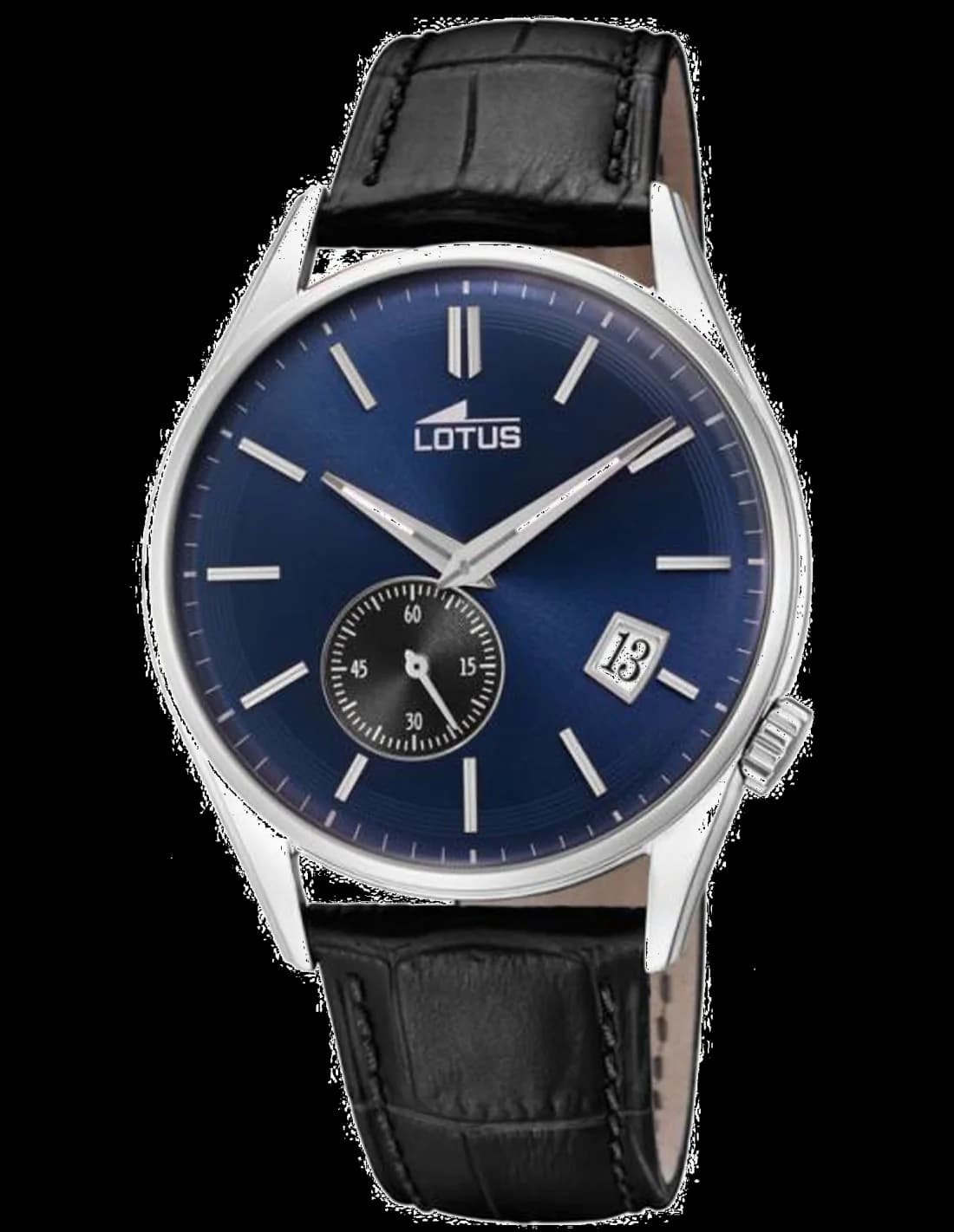 Garde-temps Lotus L18355/2 pour homme, cadran bleu, bracelet cuir noir