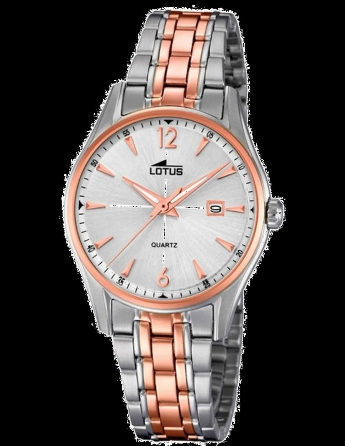 Garde-temps Lotus L18378/2 pour femme, cadran argent, bracelet acier or rose