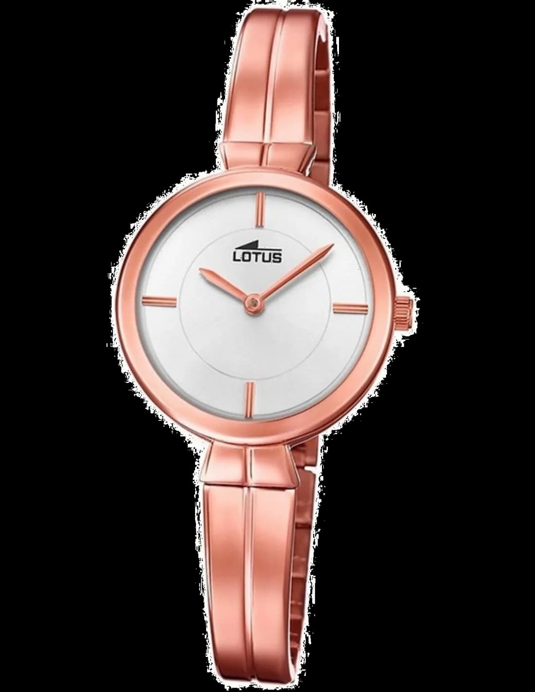 Garde-temps Lotus L18441/1 pour femme, au cadran blanc sur bracelet acier or rose