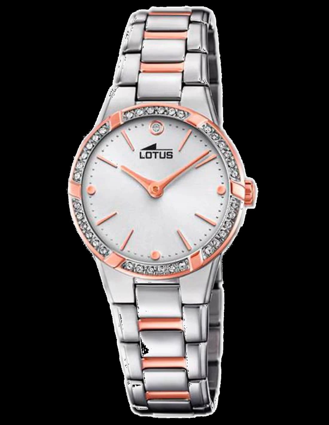 Garde-temps Lotus L18455/2 pour femme, cadran blanc, bracelet acier, finition argent