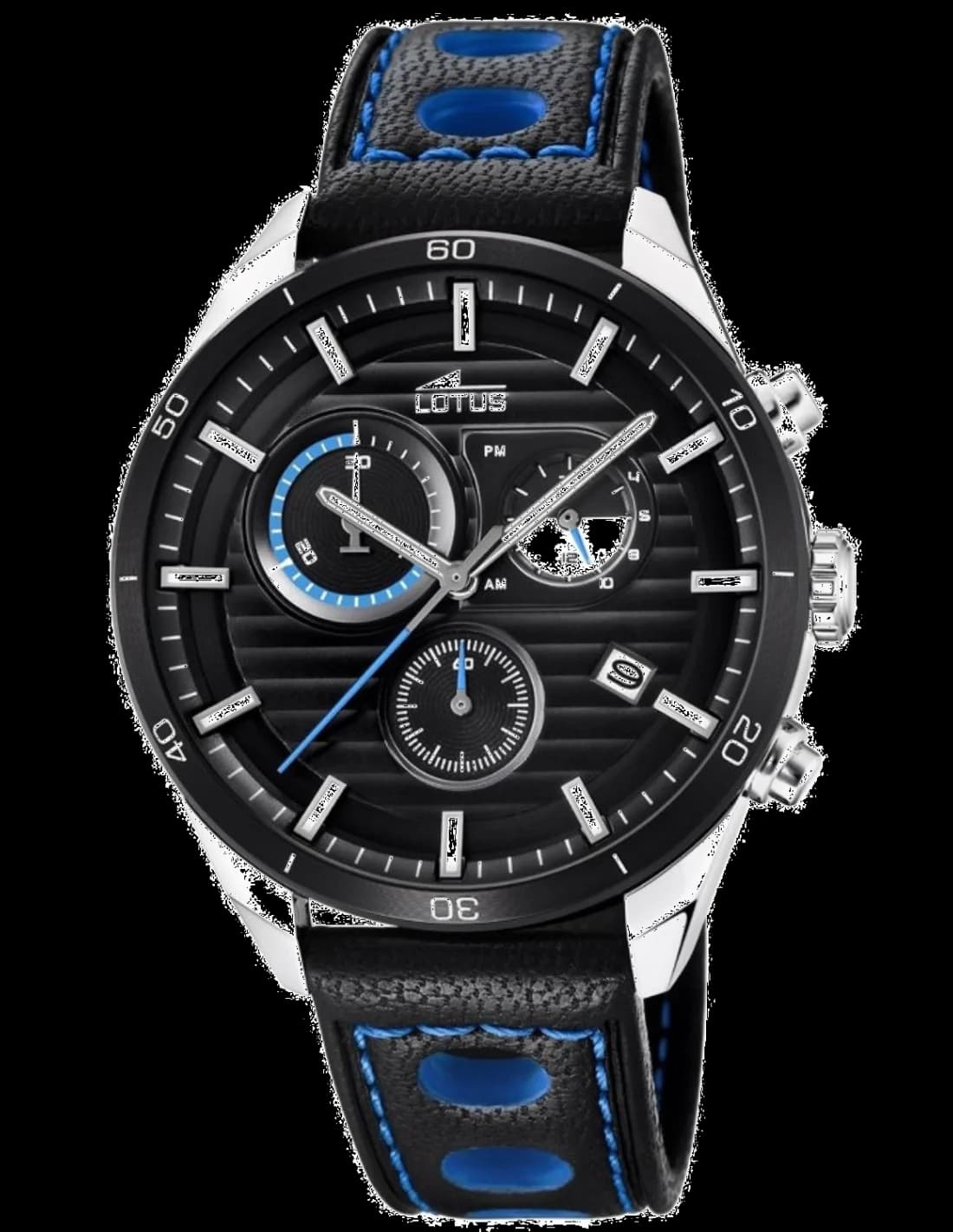 Garde-temps Lotus L18531/2 pour homme, cadran noir et bracelet cuir