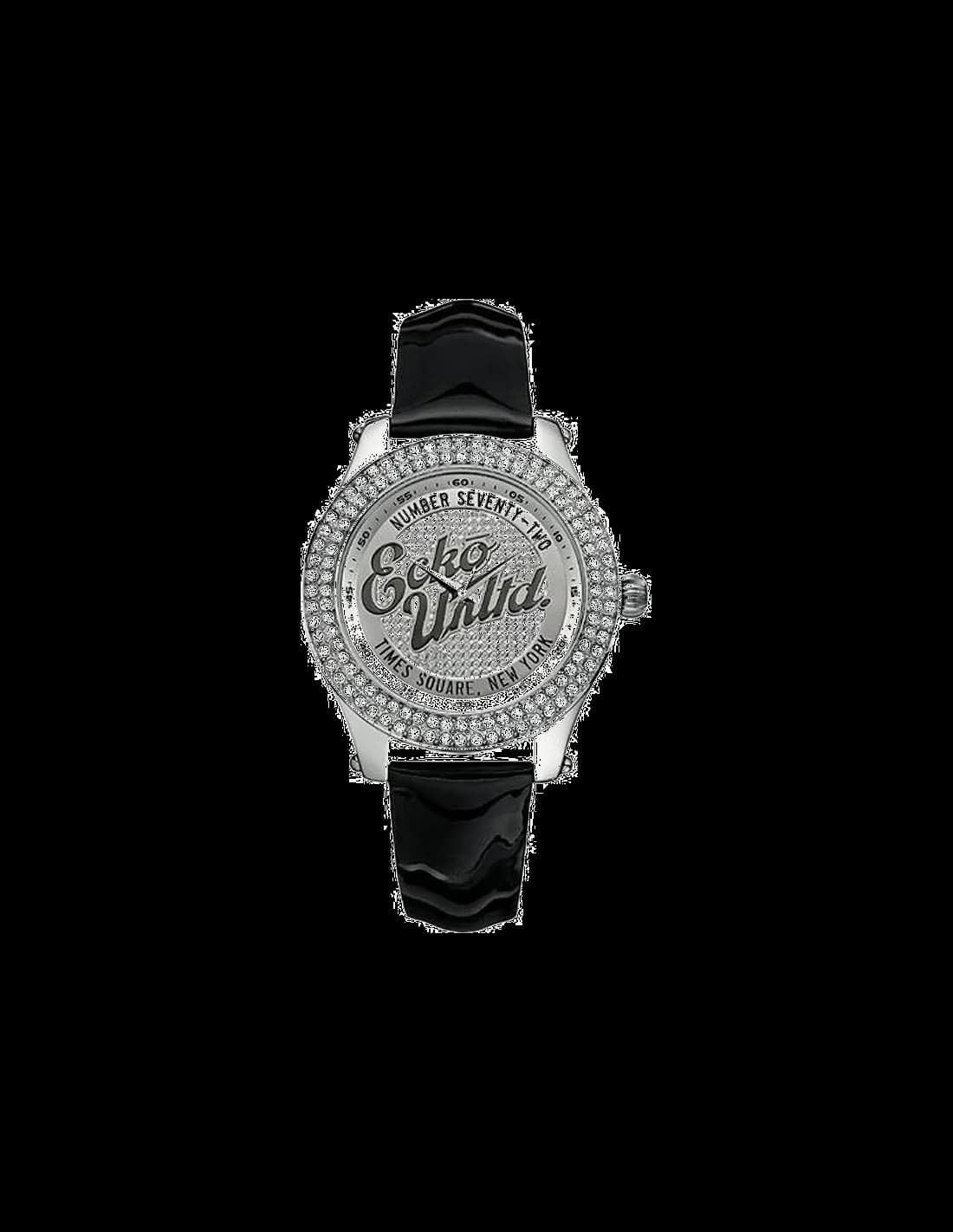 Garde-temps Marc Ecko E10038M1 pour unisexe, cadran argent sur bracelet cuir noir