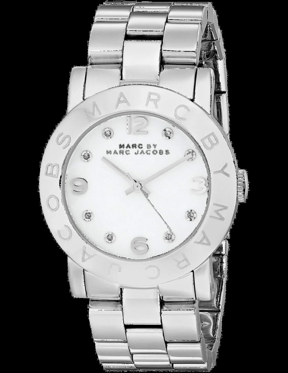 Garde-temps Marc Jacobs MBM3054 pour femme, cadran blanc boîtier acier élégant