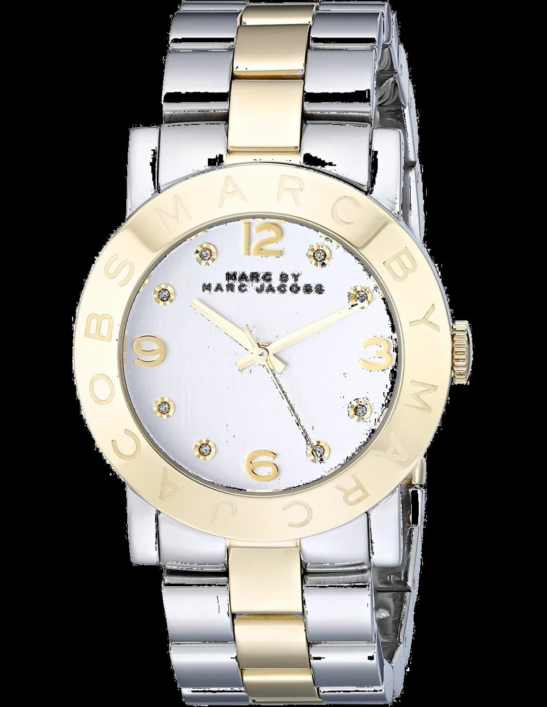 Garde-temps Marc Jacobs MBM3139 pour femme, cadran argent acier bicolore moderne