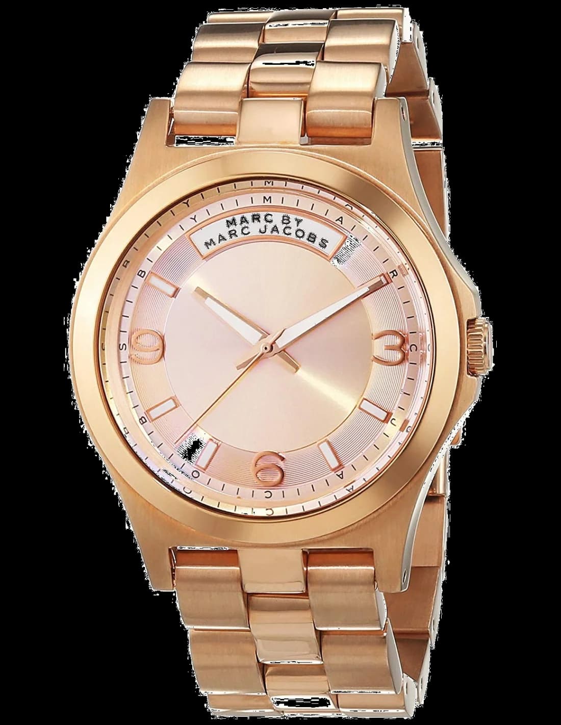 Garde-temps Marc Jacobs MBM3232 pour femme, cadran or rose sur bracelet acier