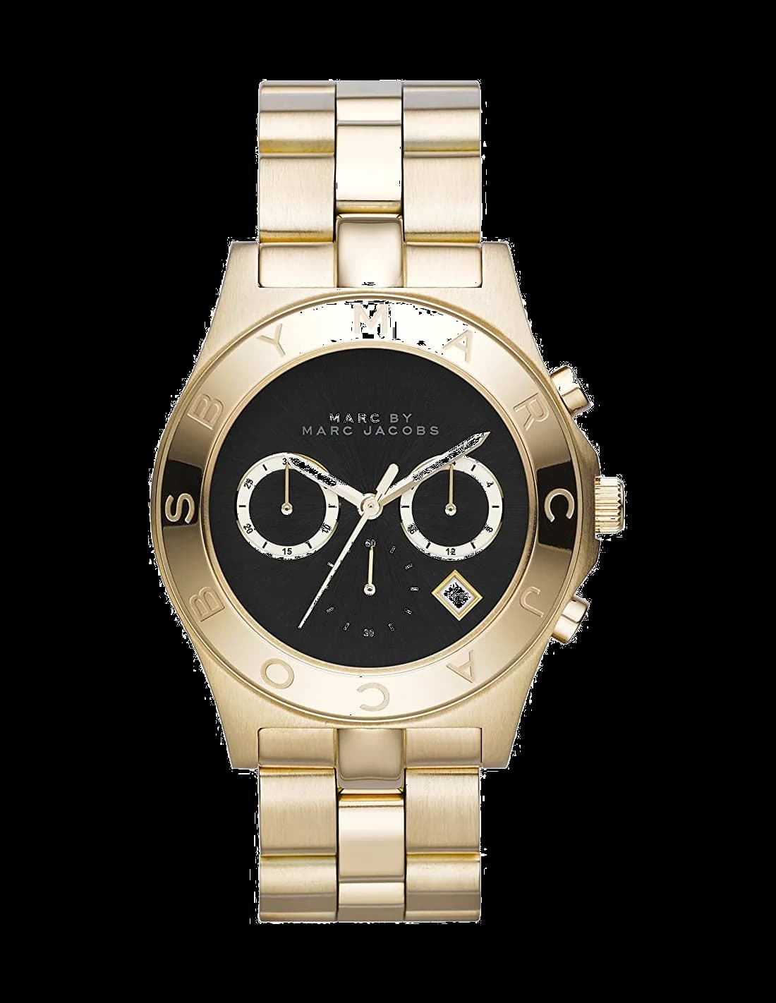 Garde-temps Marc Jacobs MBM3309 pour femme, acier doré et cadran noir