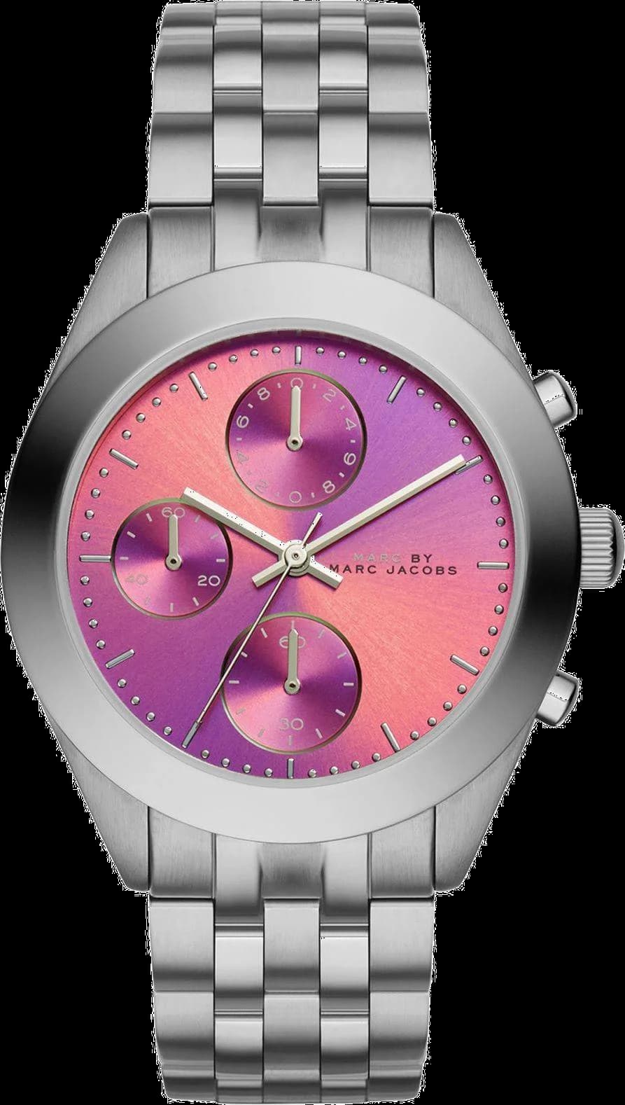 Garde-temps Marc Jacobs MBM3372 pour femme, cadran orange sur bracelet acier