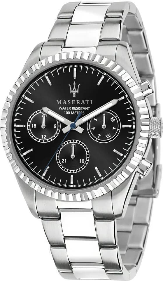 Garde-temps Maserati R8853100023 pour homme, chronographe noir à bracelet acier