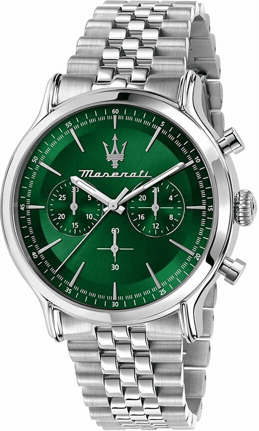 Montre Maserati R8873618033 Epoca en Acier Argenté et Cadran Vert