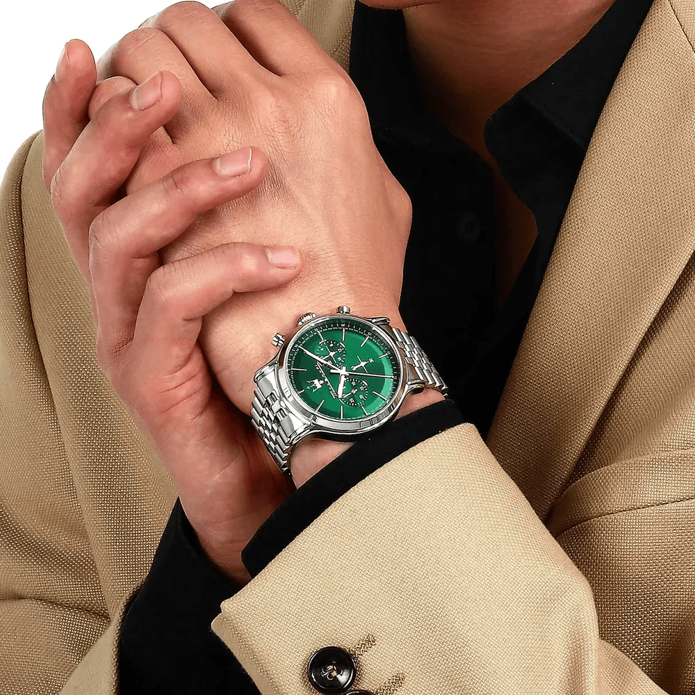 Montre Maserati R8873618033 Epoca en Acier Argenté et Cadran Vert vue 5