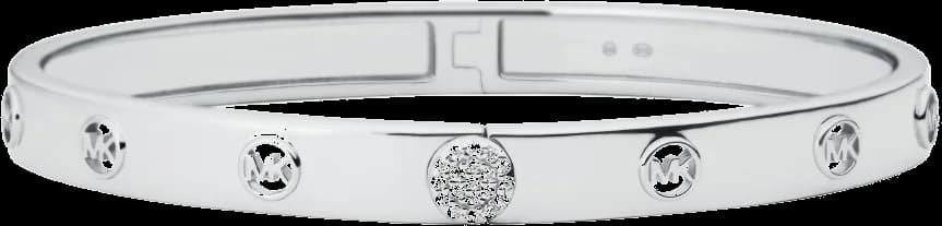 Garde-temps Michael Kors MKC1548AN040 pour femme, bracelet rigide argent logo MK