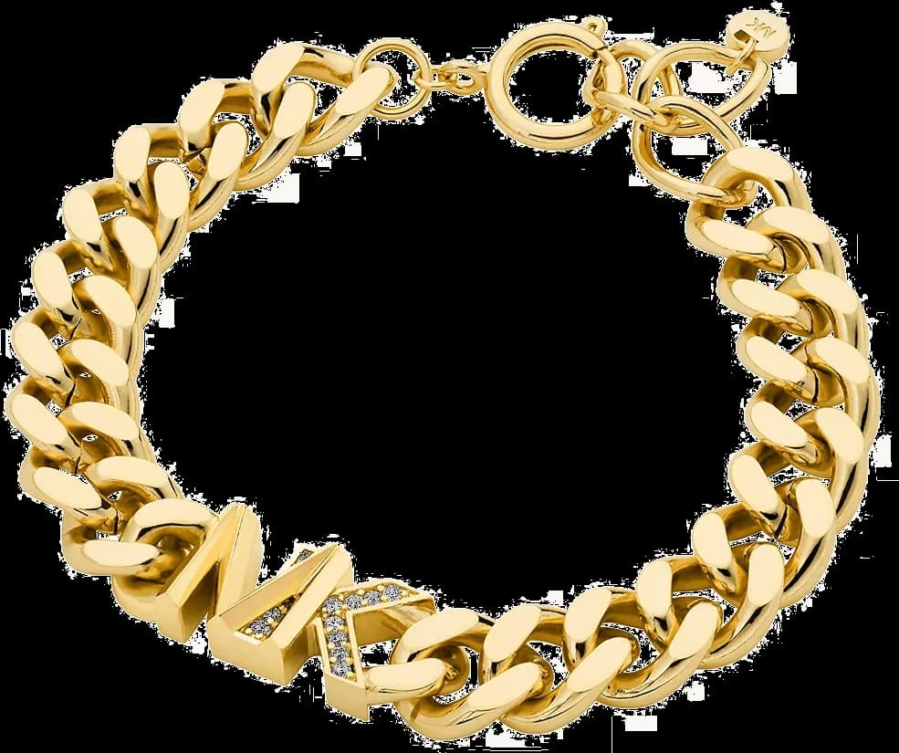 Garde-temps Michael Kors MKJ7834710 pour femme, bracelet plaqué or incrusté zircons