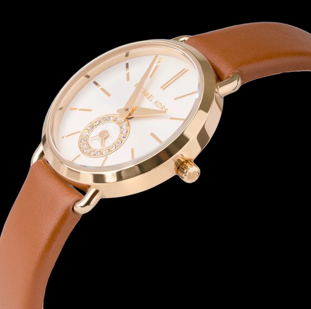 Montre Femme Michael Kors MK2734 - Cadran Doré, Bracelet Cuir Marron vue 2
