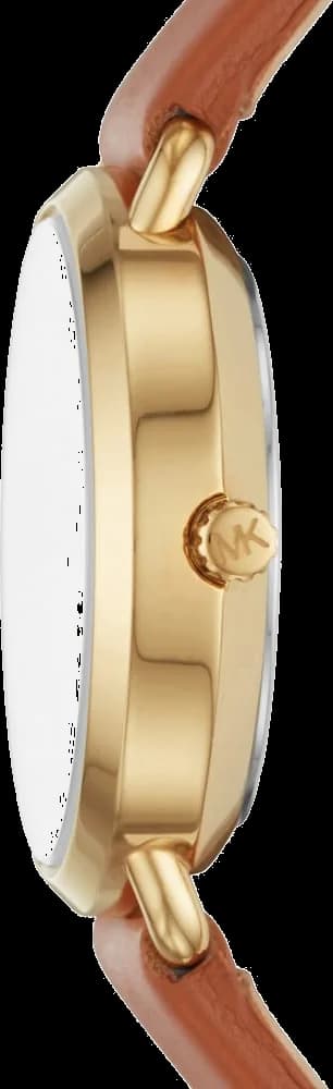 Montre Femme Michael Kors MK2734 - Cadran Doré, Bracelet Cuir Marron vue 3