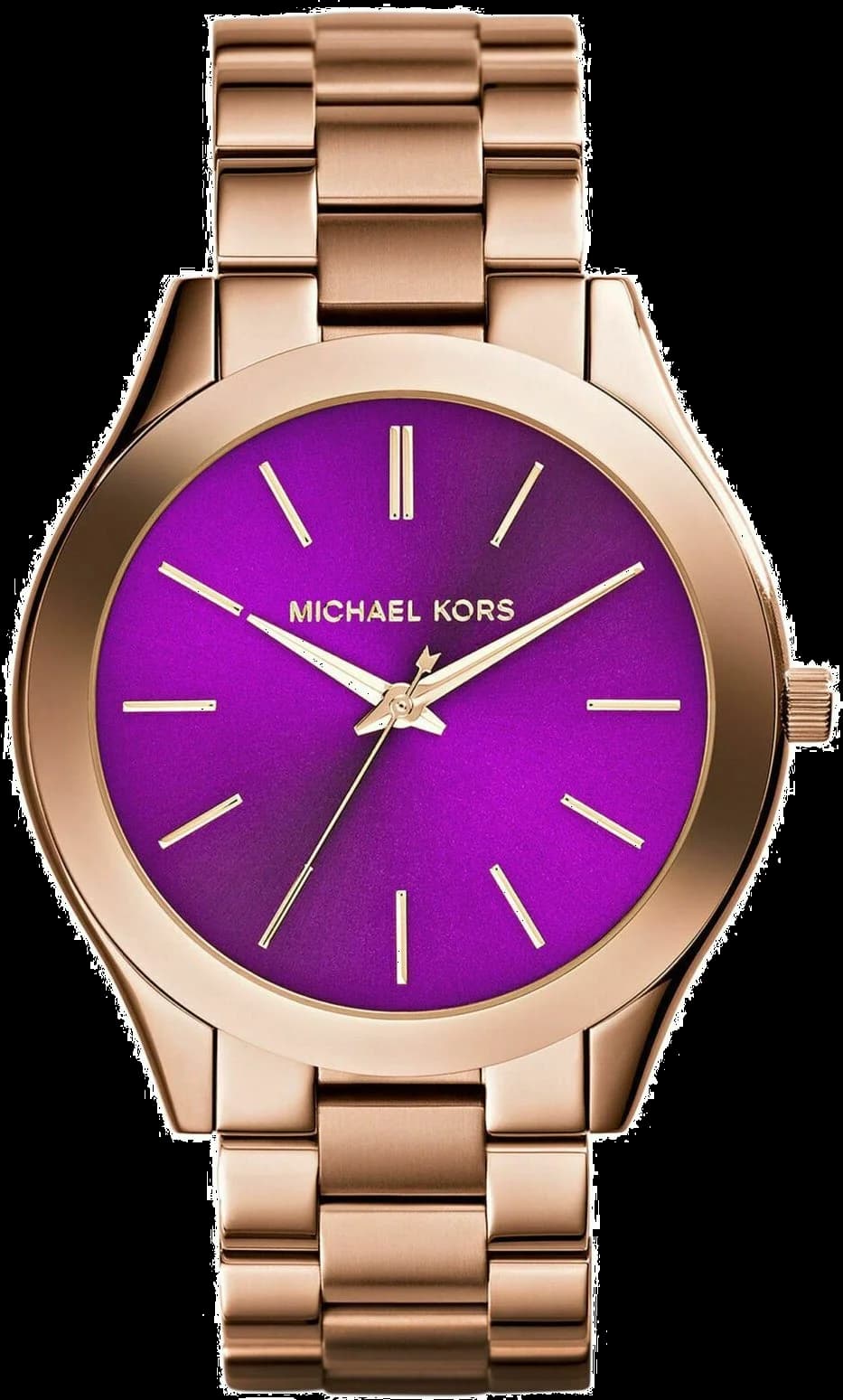 Garde-temps Michael Kors MK3293 pour femme, au cadran violet et bracelet acier or rose