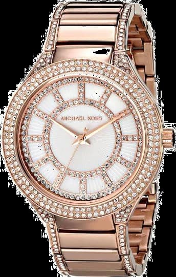 Garde-temps Michael Kors MK3313 au cadran soleil doré rayé soleil et aiguilles bâton