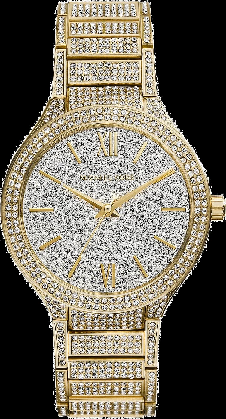 Garde-temps Michael Kors MK3360 pour femme, micropavée de cristaux sur cadran argent