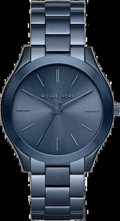 Garde-temps Michael Kors MK3419 avec cadran bleu soleil et index bâtons argentés pour look sport chic